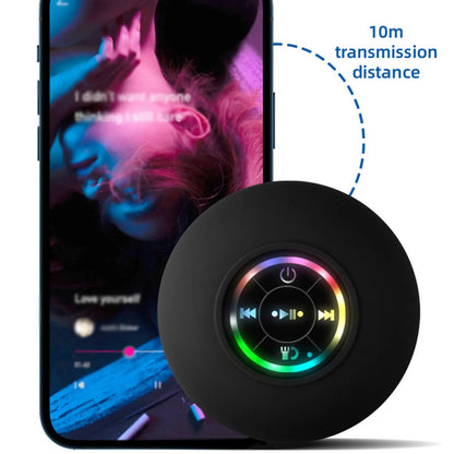 AquaBeat Mini: Waterproof LED Bluetooth Speaker with Powerful Sound & Suction Cup Mount